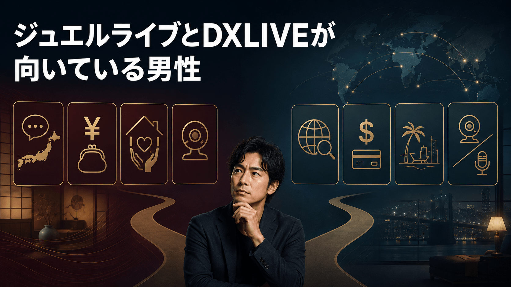 ジュエルライブとDXLIVEが向いている男性の違い
