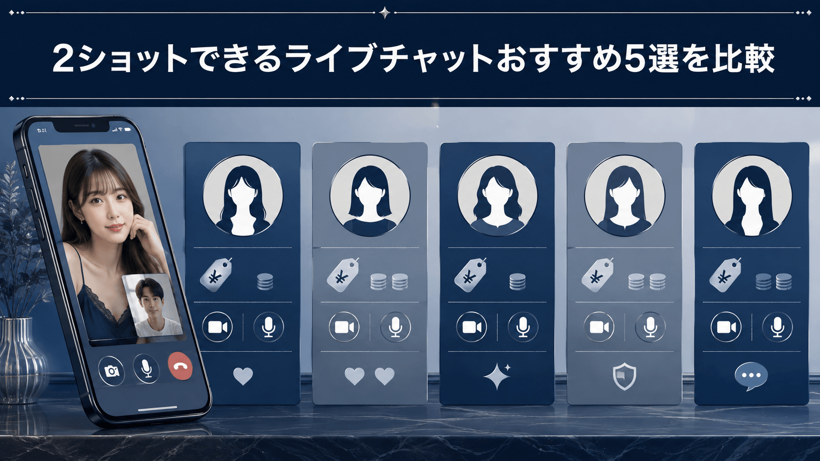 2ショットできるライブチャット5サービスの料金やカメラ・マイク機能を比較