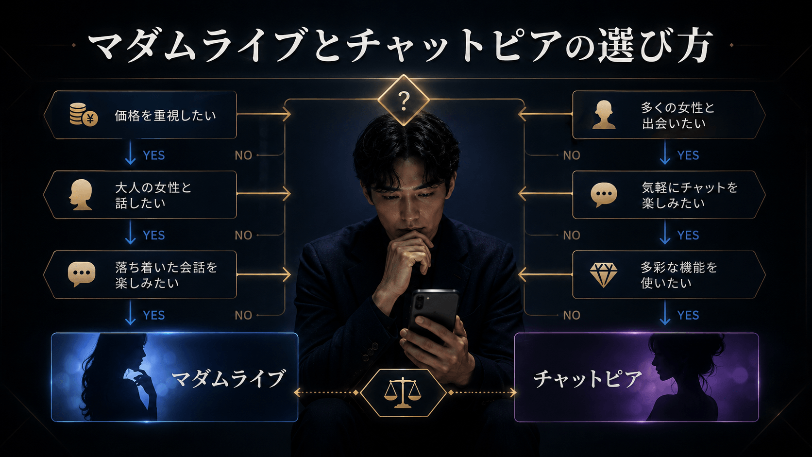 利用目的に合うマダムライブとチャットピアの選び方