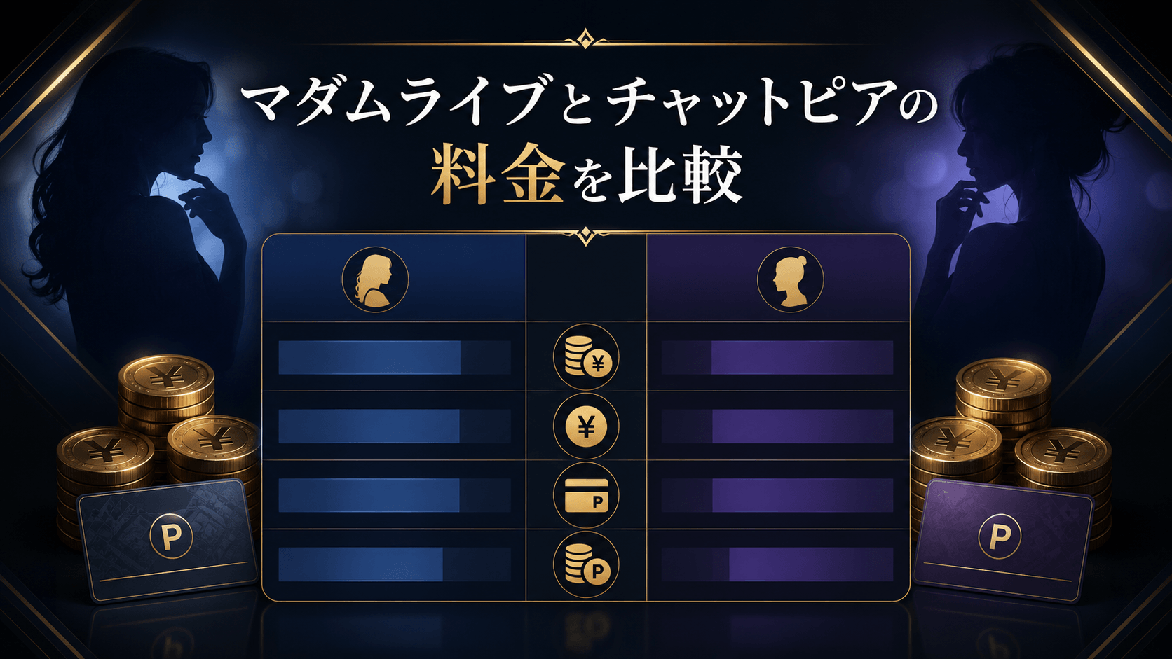 マダムライブとチャットピアのチャット料金とポイントを比較