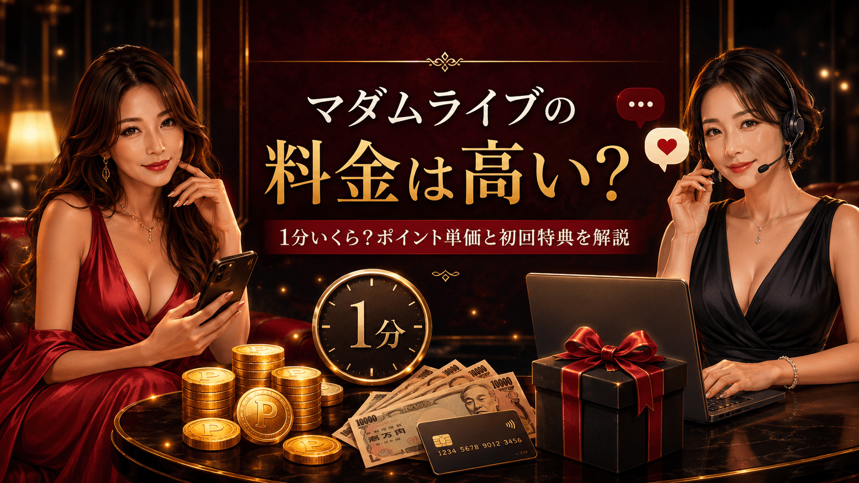 マダムライブの料金やポイント単価、初回特典を解説するアイキャッチ画像