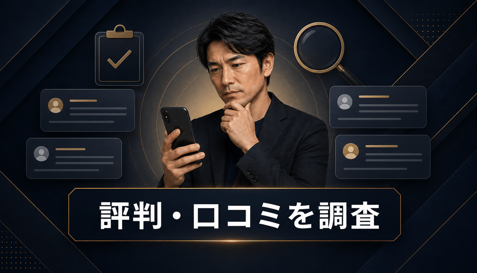 マダムライブの評判・口コミを調査する男性のイメージ
