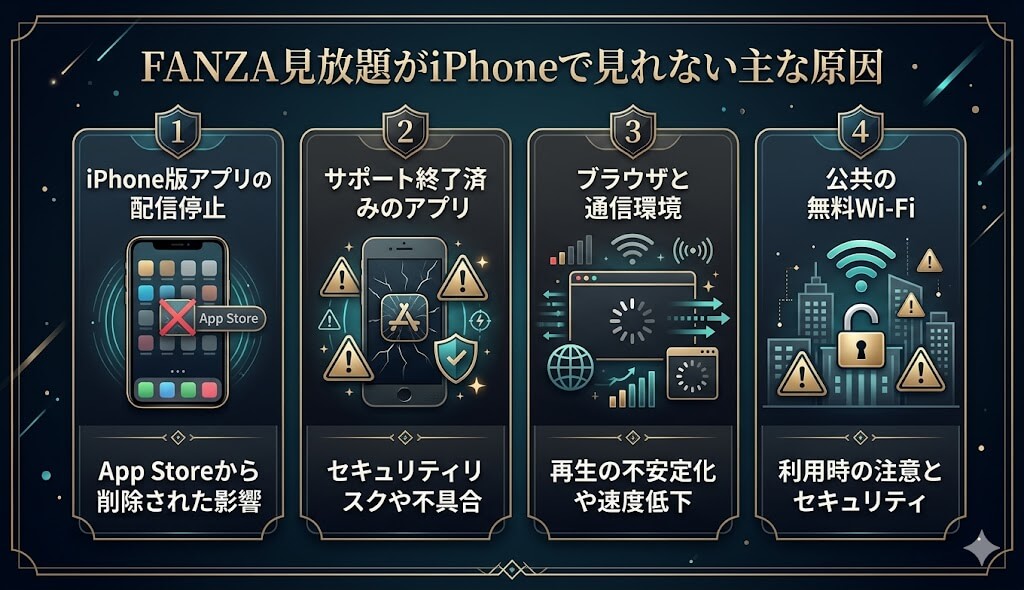 FANZA見放題がiPhoneで見れない主な原因