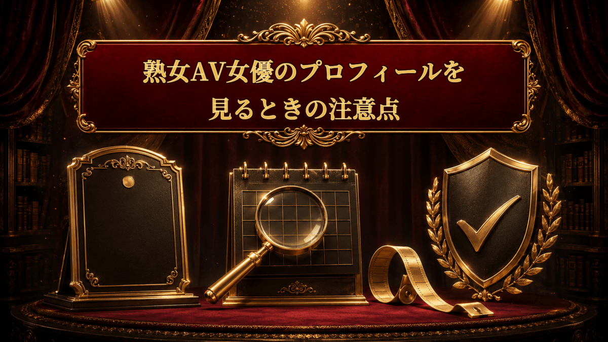 熟女AV女優の年齢やプロフィールを見るときの注意点を表した画像