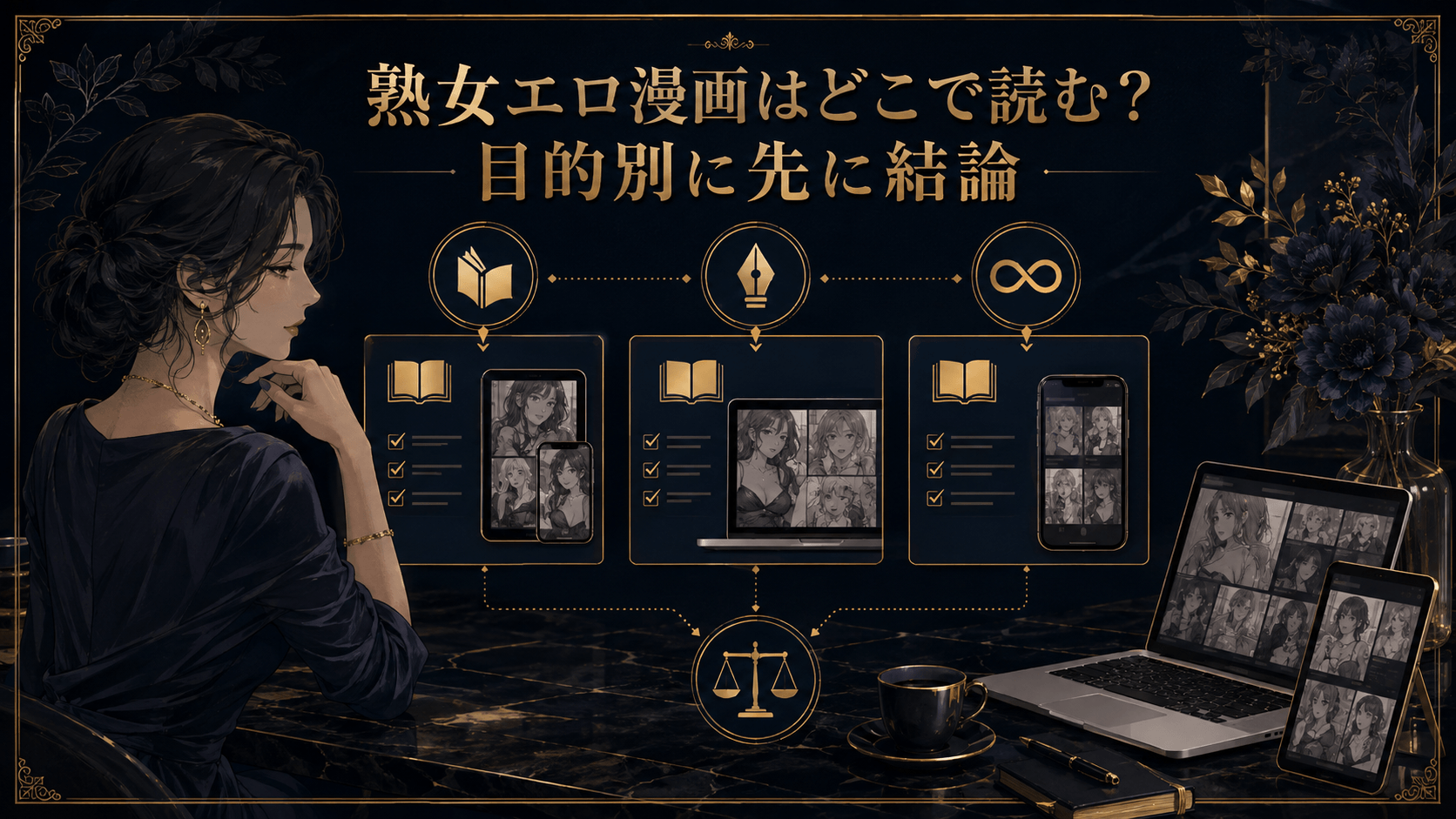 熟女エロ漫画を読むサービスを目的別に選ぶ方法