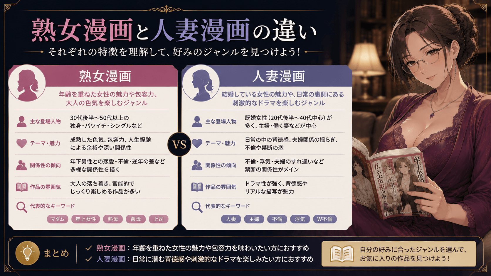 熟女漫画と人妻漫画の違いを比較