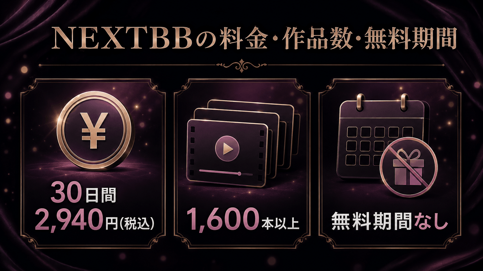 NEXTBBの料金・作品数・視聴期間・無料期間の有無