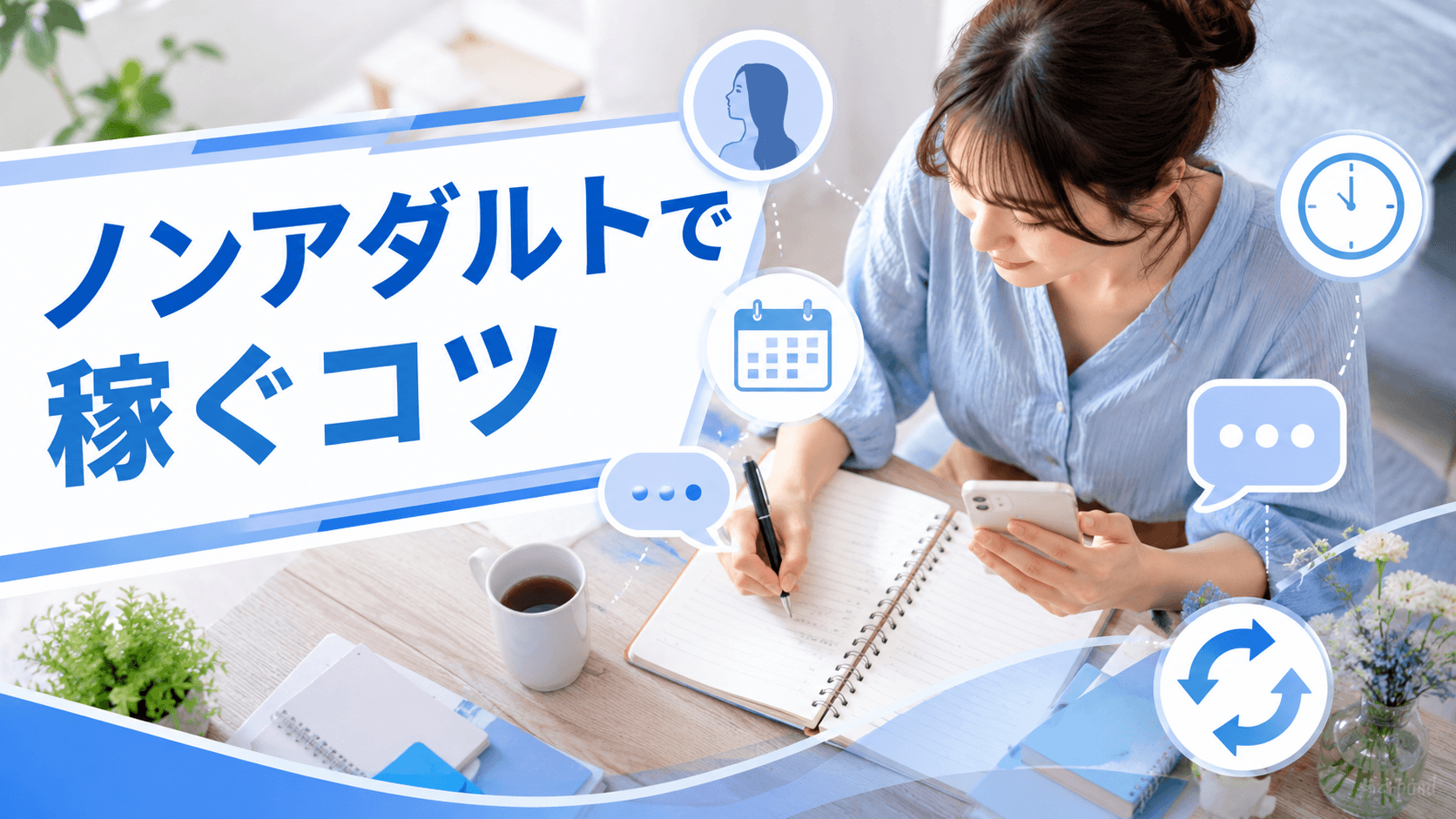 ノンアダルトチャットレディとして稼ぐ計画を立てる女性