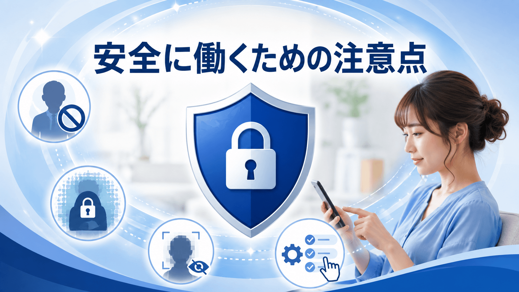 身バレ対策やプライバシー設定を確認する女性