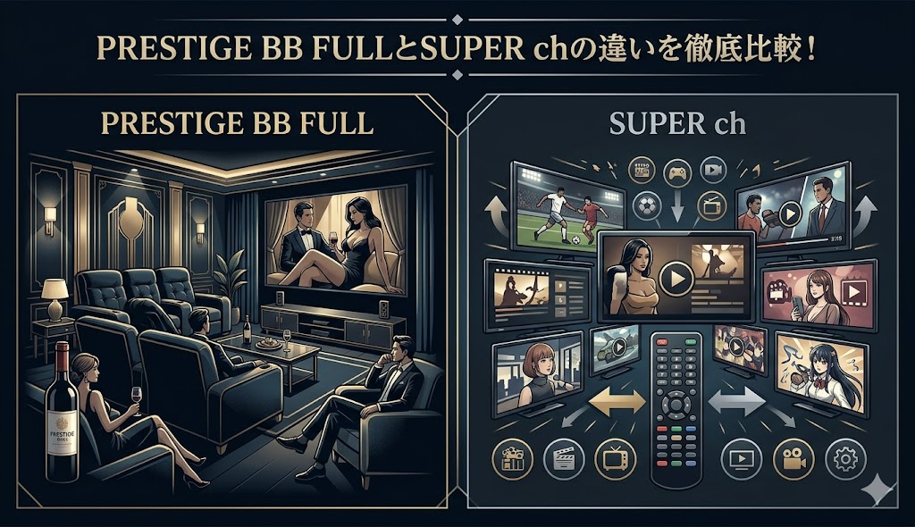 PRESTIGE BB FULLとSUPER chを徹底比較！料金や作品数などの違いを分かりやすく解説
