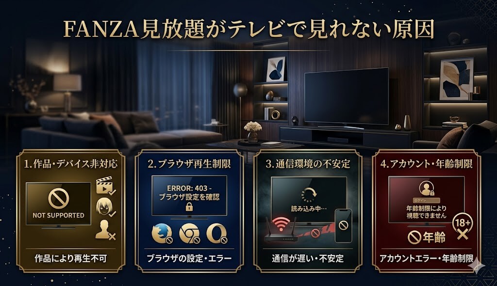 FANZA見放題がテレビで見れない原因