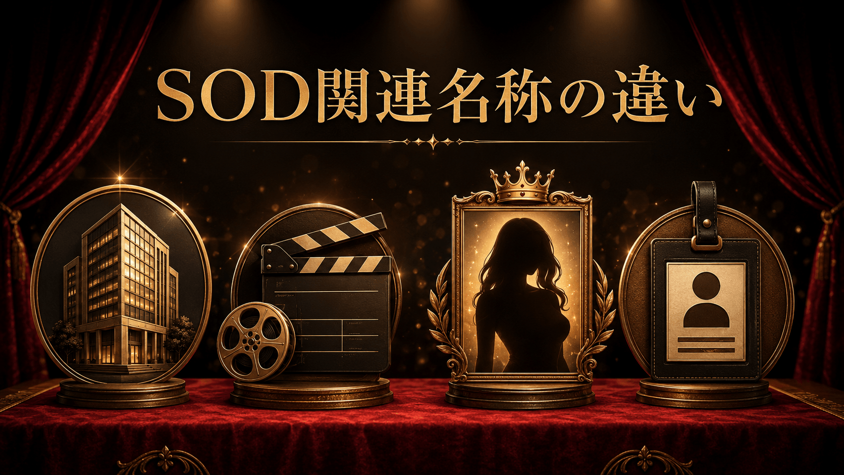 SOD・SODクリエイト・SODSTAR・SOD女子社員の違いを表した画像