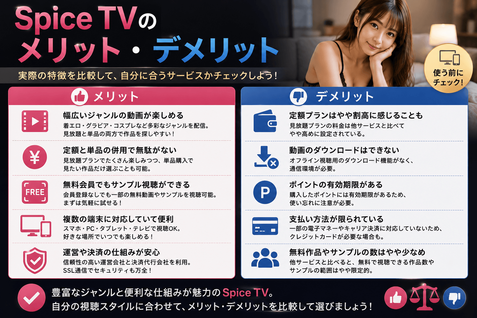 Spice TVのメリットとデメリット