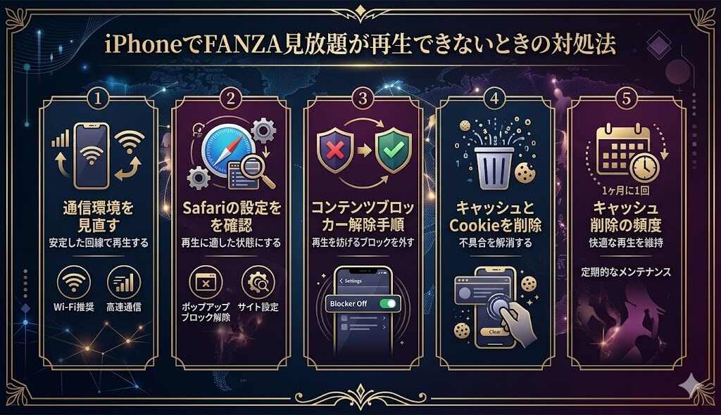 iPhoneでFANZA見放題が再生できないときの対処法