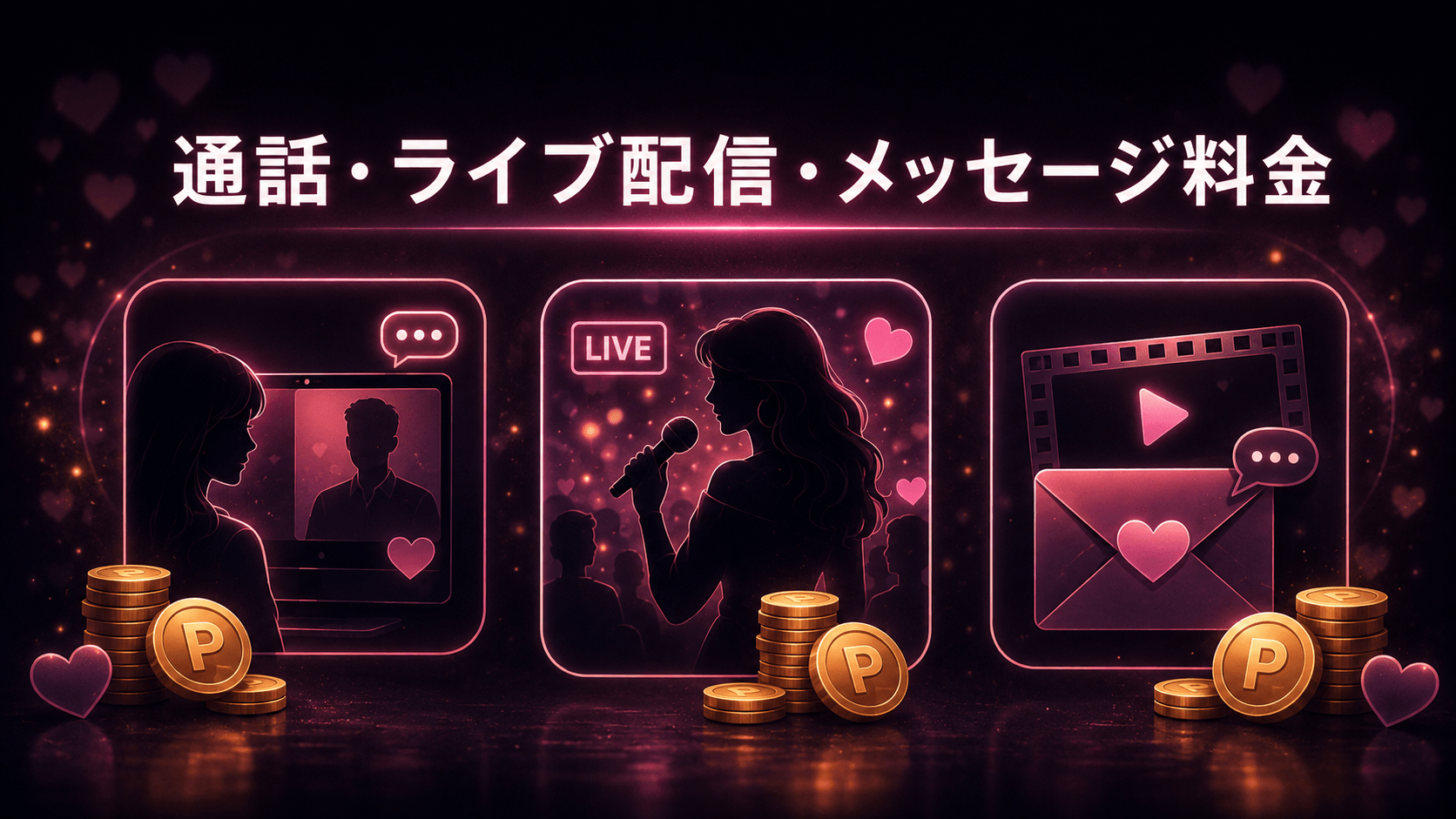 VI-VOの通話・ライブ配信・メッセージ料金を表したイメージ