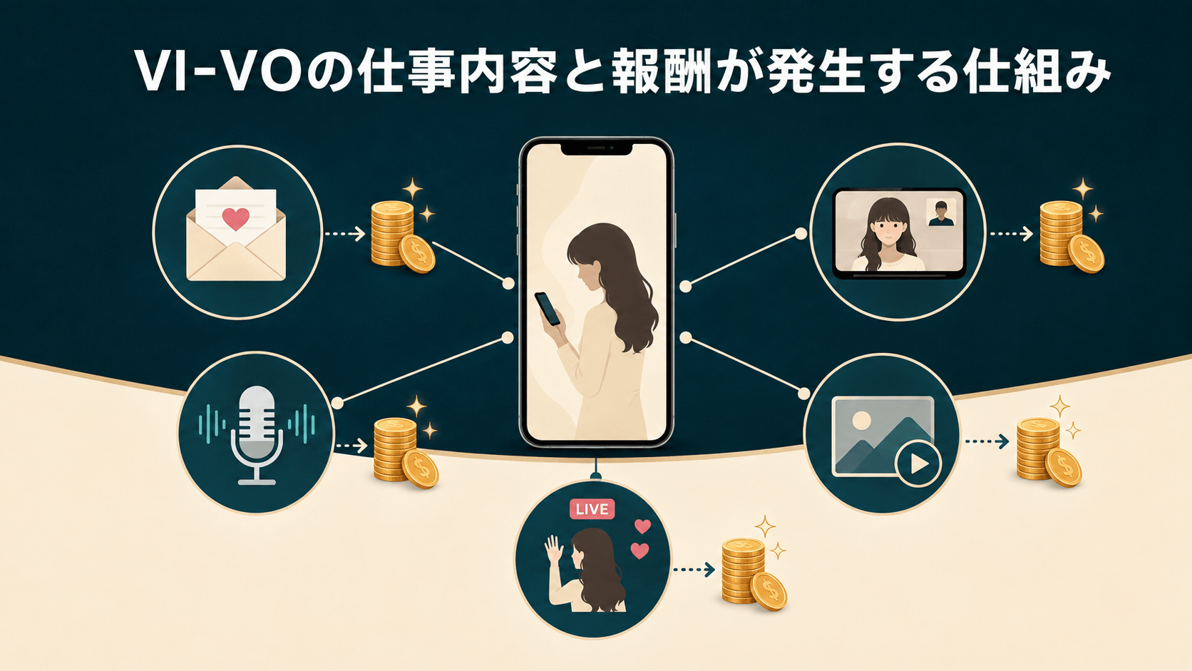 VI-VOで女性が報酬を得られるメールや通話などの仕事内容