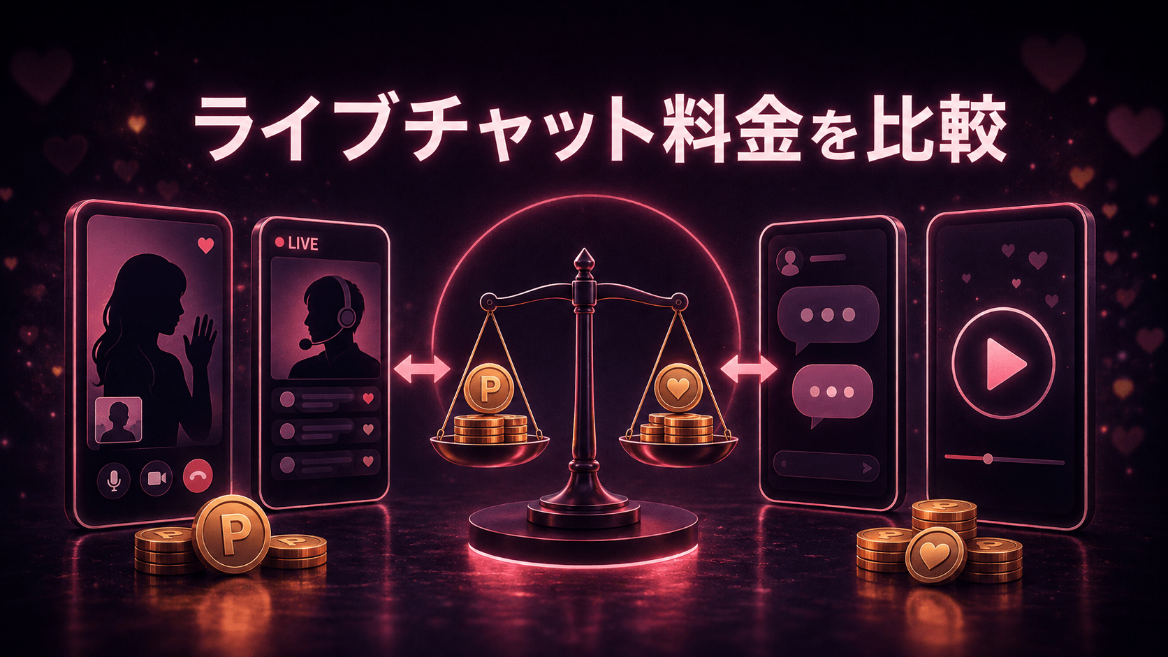 VI-VOとほかのライブチャットの料金を比較するイメージ