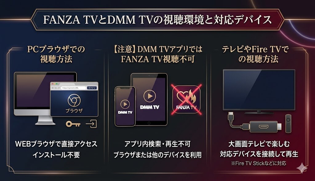 FANZA TVとDMM TVの視聴環境と対応デバイス